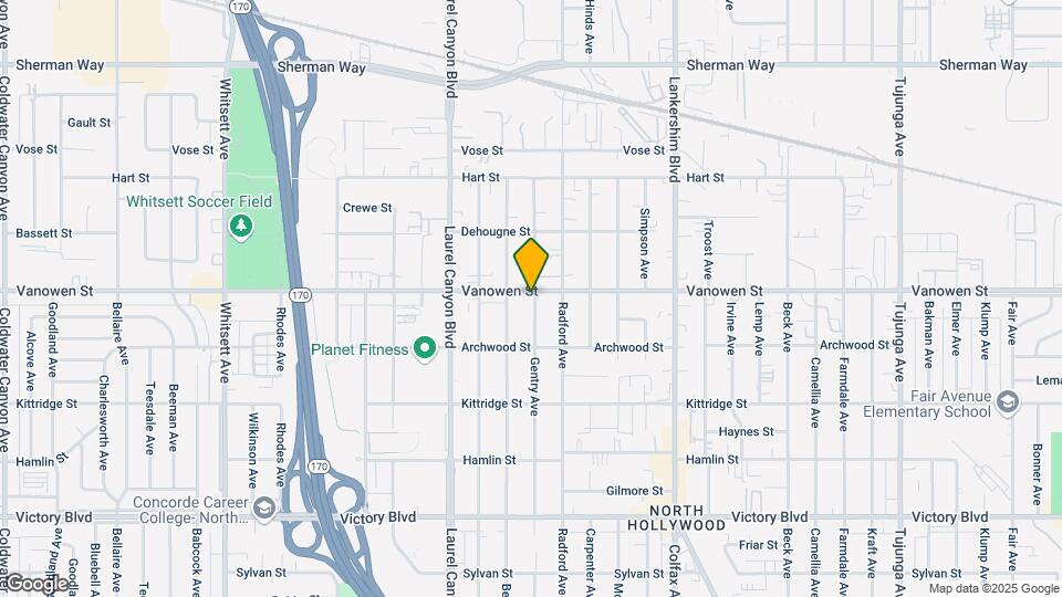 11936 Vanowen St Map and Location Details