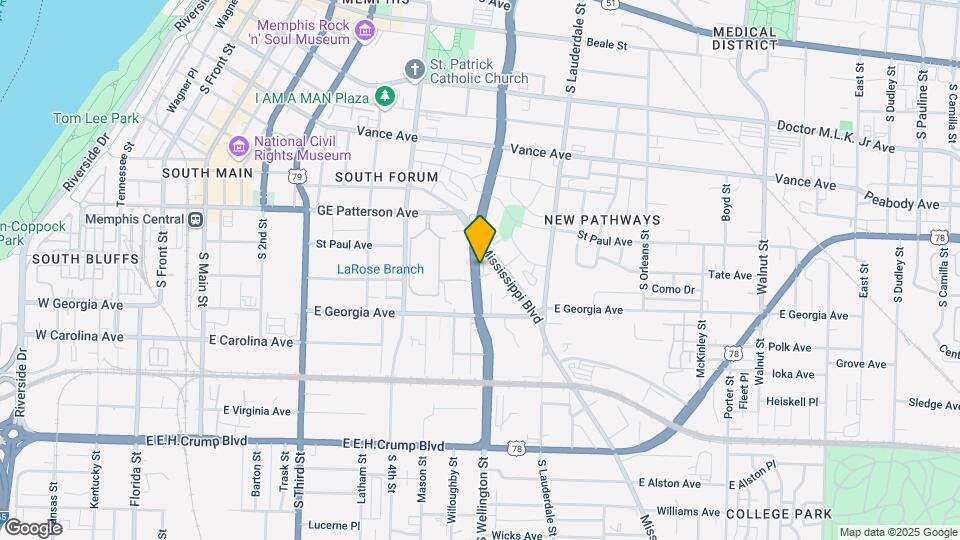 596 Danny Thomas Blvd Apartments Mapa y Detalles de la Ubicación