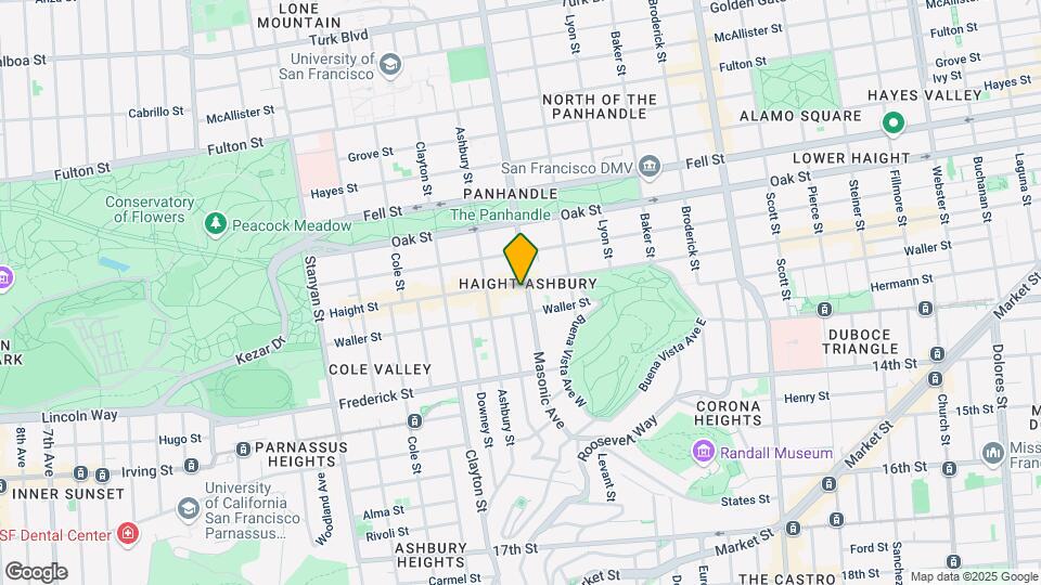 1221 Masonic Ave Mapa y Detalles de la Ubicación