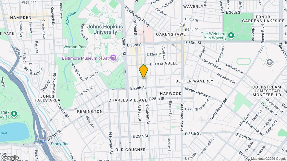 2918 N Calvert St Mapa y Detalles de la Ubicación