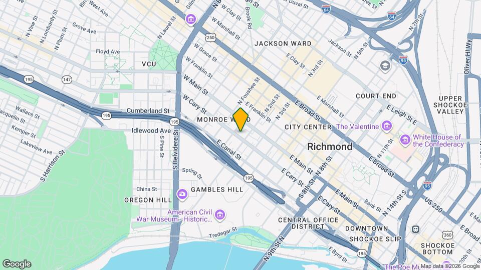 110 E Cary St Mapa y Detalles de la Ubicación