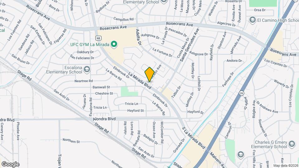 15412 La Mirada Blvd Map and Location Details