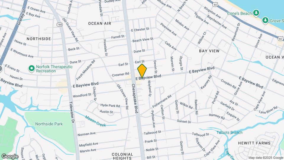 1025 E Bayview Blvd Map and Location Details