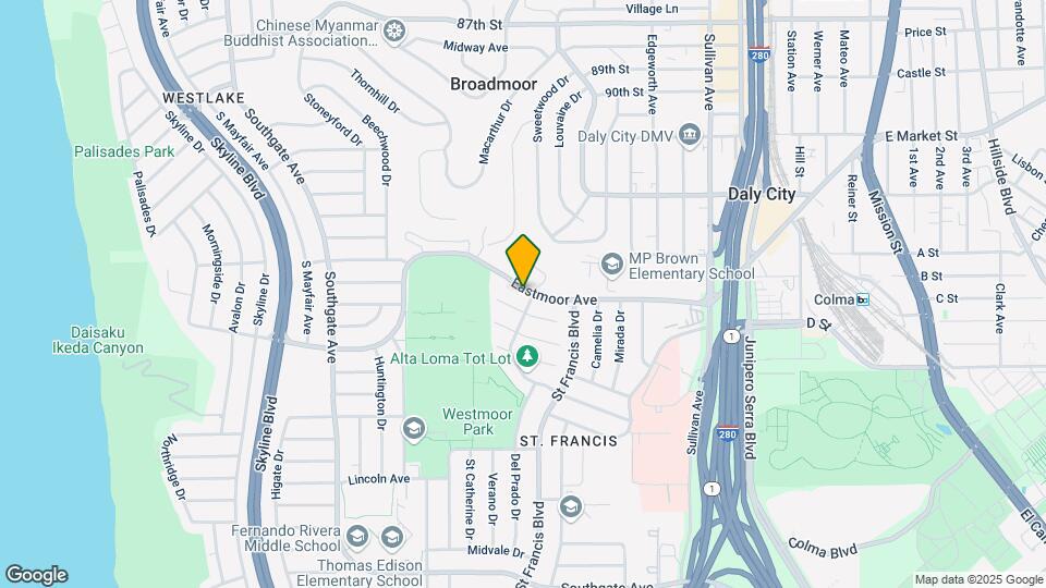 190 Eastmoor Ave Map and Location Details