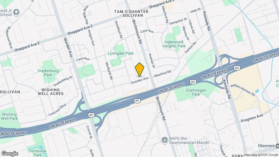 96 Scarden Ave Map and Location Details