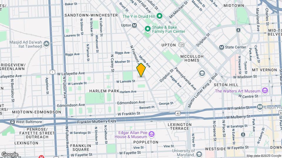 1012 W Lanvale St Map and Location Details