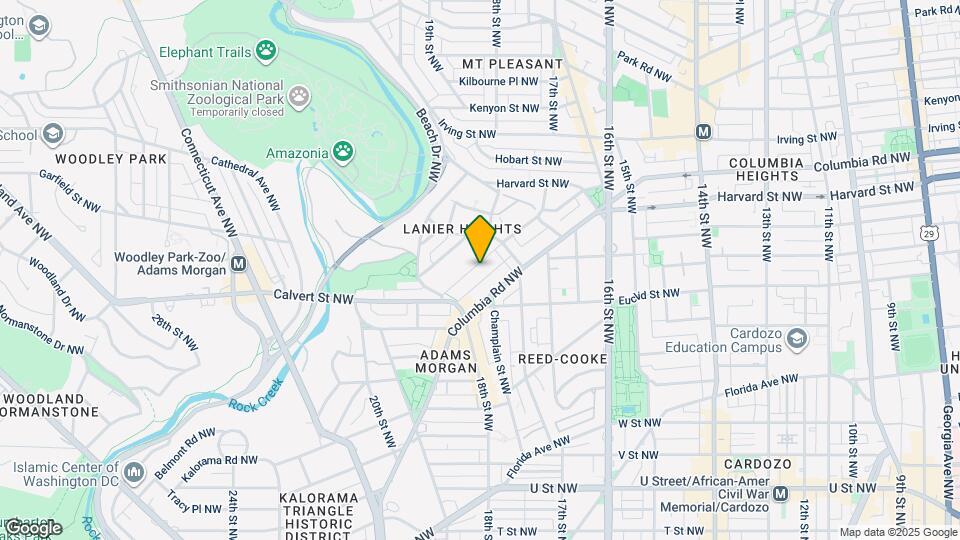 1756 Lanier Pl NW Mapa y Detalles de la Ubicación