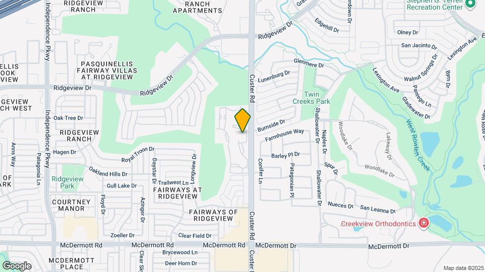 9601 Custer Rd Map and Location Details