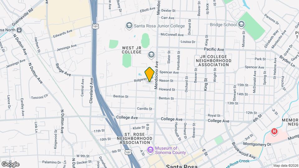 915 Mendocino Ave Map and Location Details