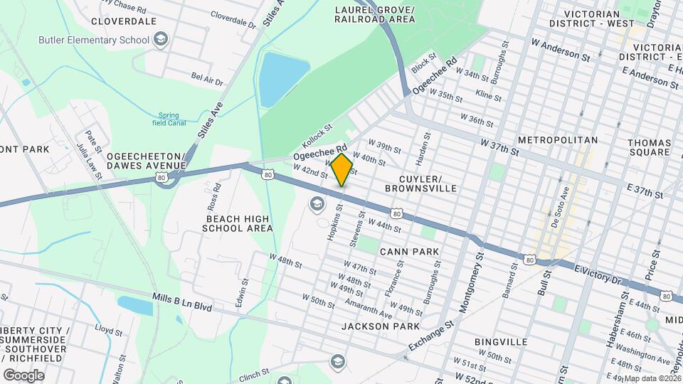 1102 W Victory Dr Map and Location Details