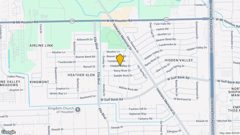 1615 Hidden Valley Dr Map and Location Details