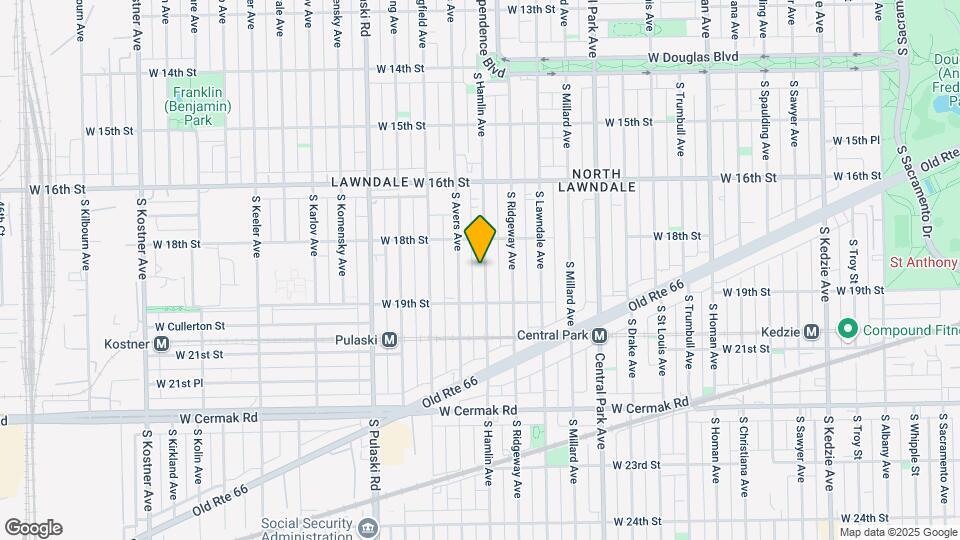1832 S Hamlin Ave Map and Location Details