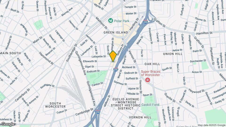 136 Millbury St Map and Location Details