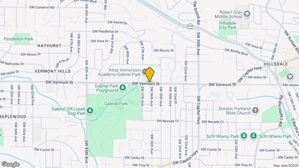 3620 SW Vermont St Map and Location Details