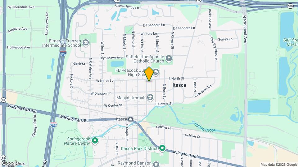 421 N Elm St Map and Location Details