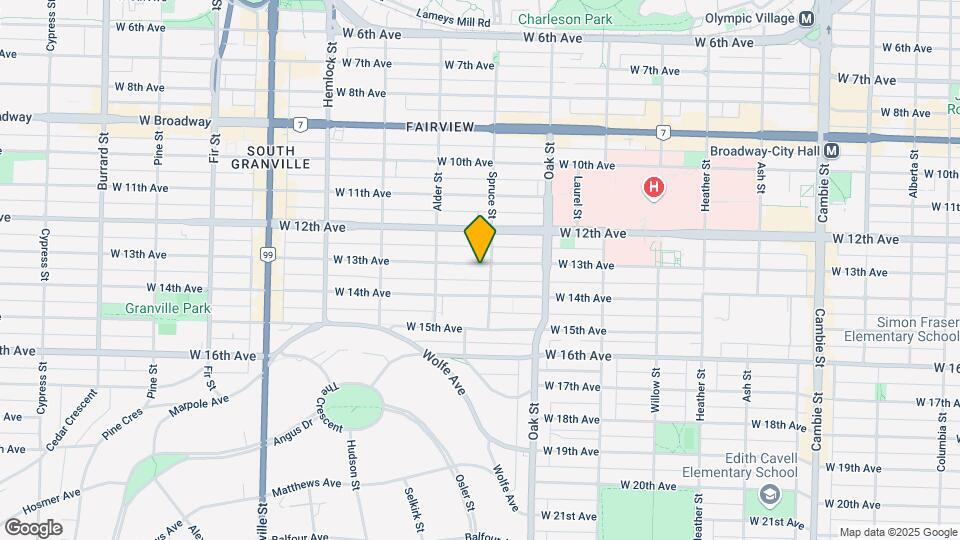 1126 W 13th Ave Map and Location Details