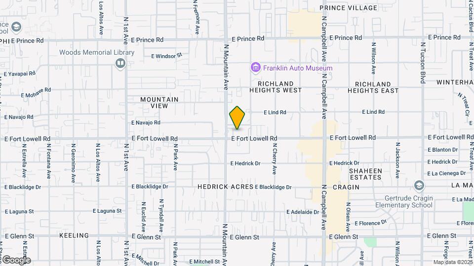 1345 E Fort Lowell Rd Map and Location Details