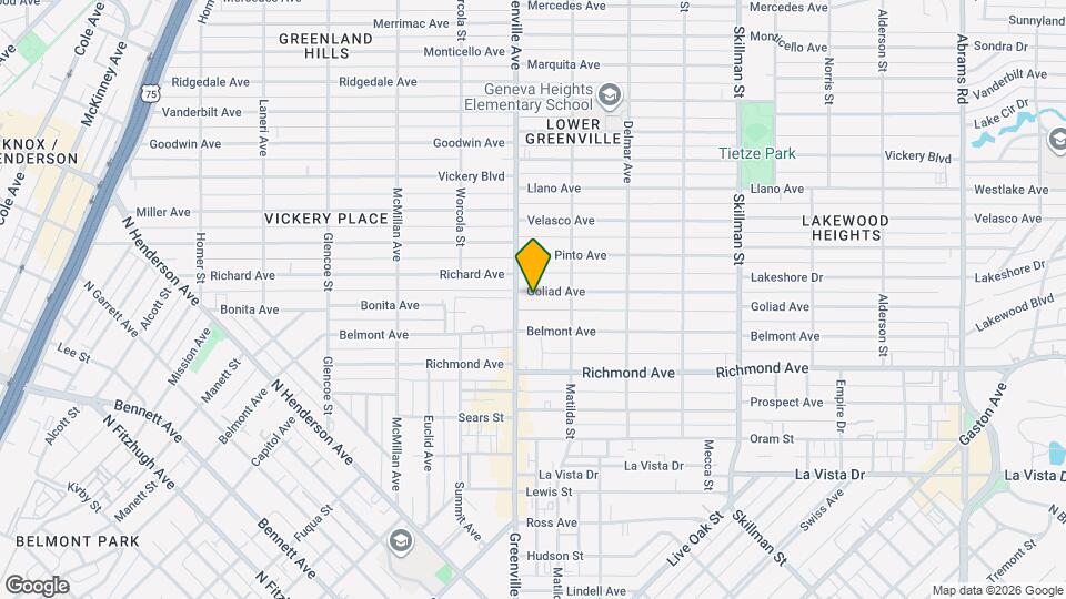5712 Goliad Ave Mapa y Detalles de la Ubicación