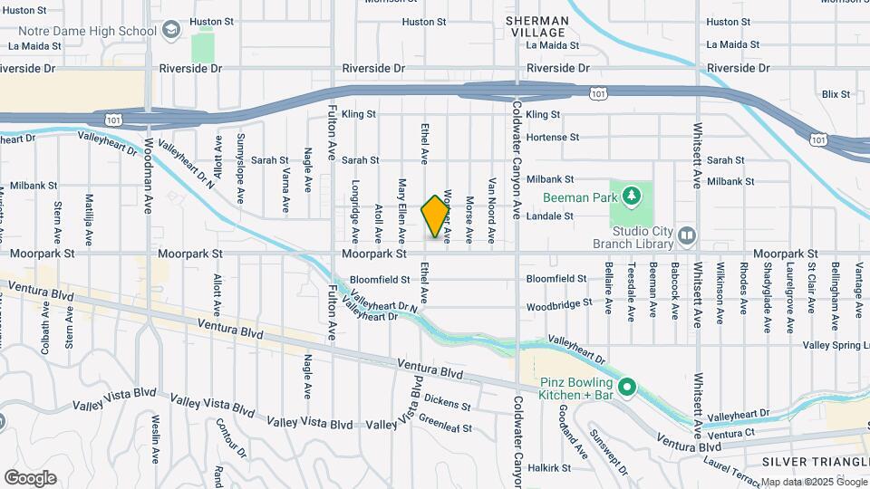 13047 Moorpark St Map and Location Details