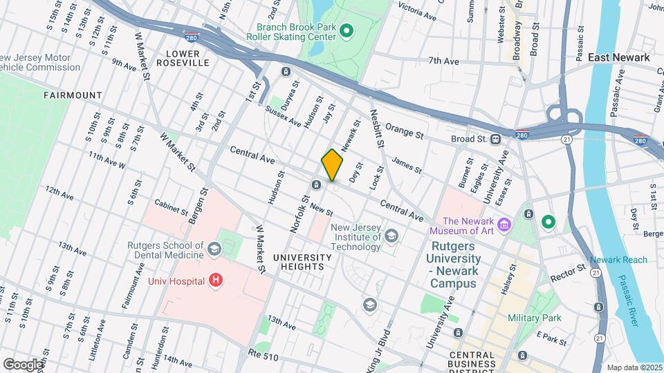 1 Bedroom Delight in the Heart of Newark! Map and Location Details