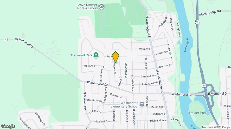 1318 Church St, Unit 3 bedroom upper unit Map and Location Details