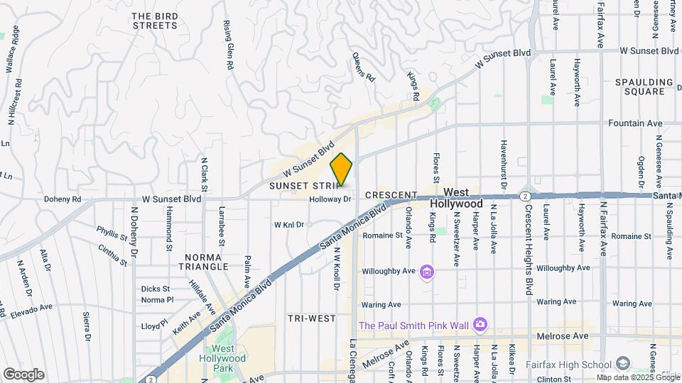 1100 Alta Loma Rd Mapa y Detalles de la Ubicación