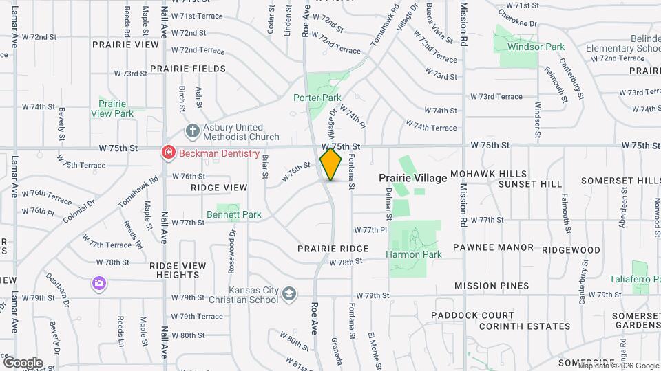 7701 Roe Ave Map and Location Details