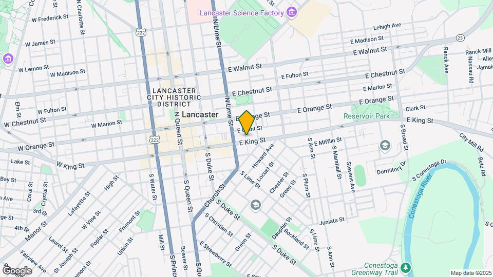 225 E King St Mapa y Detalles de la Ubicación