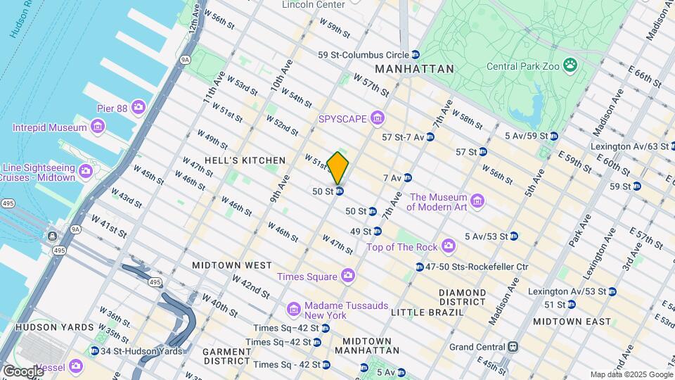 305 W 50th St Map and Location Details