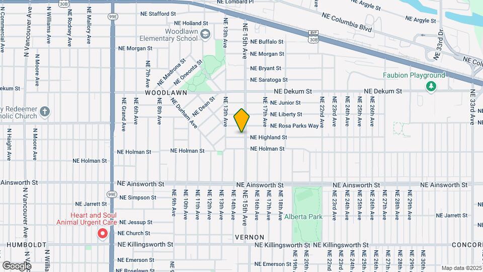 1425 NE Highland St Map and Location Details