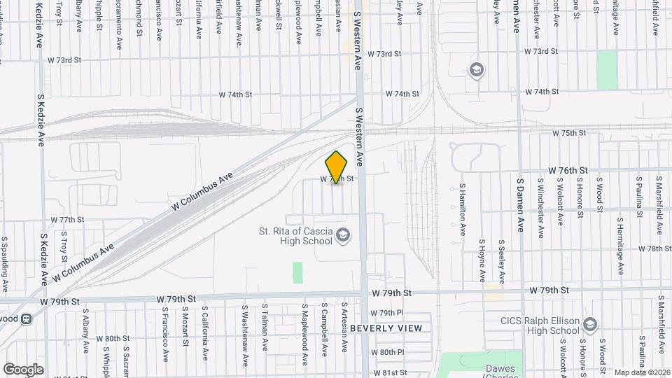 7612 S Artesian Ave Mapa y Detalles de la Ubicación