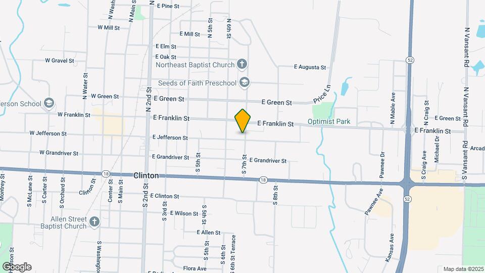 615 E Jefferson St Map and Location Details