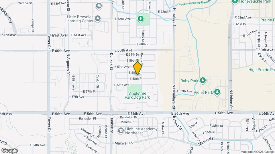 19751 E 58th Pl Mapa y Detalles de la Ubicación