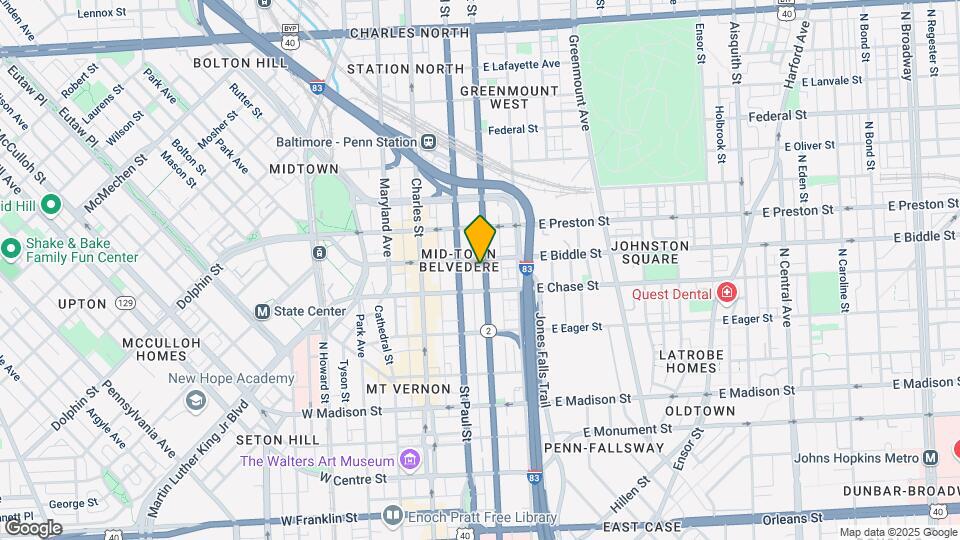 1122 N Calvert St Map and Location Details