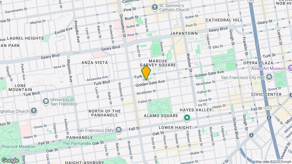 1580 Golden Gate Ave Map and Location Details