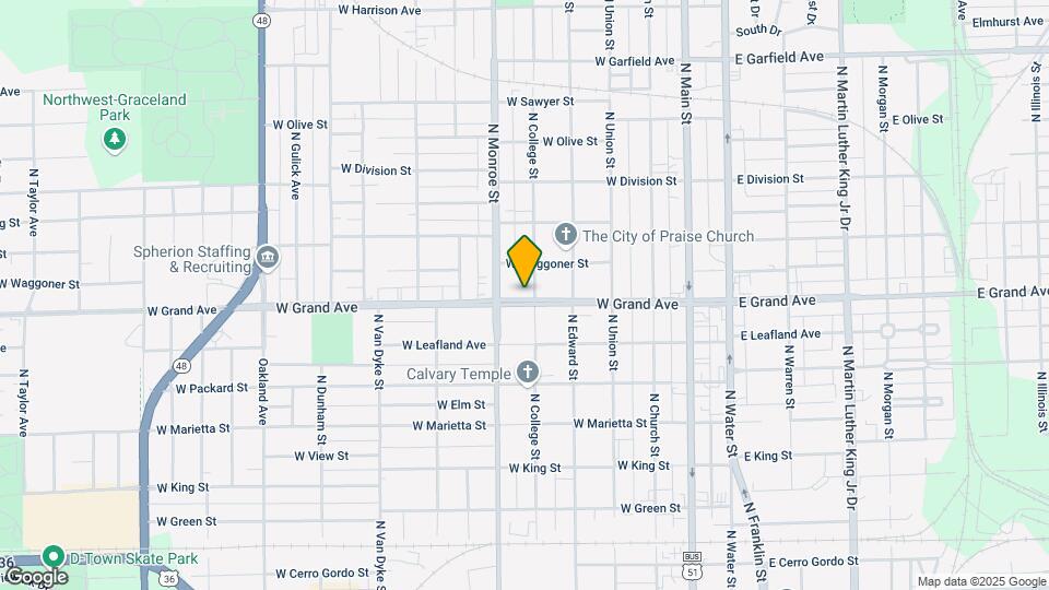 1317 N College St Map and Location Details