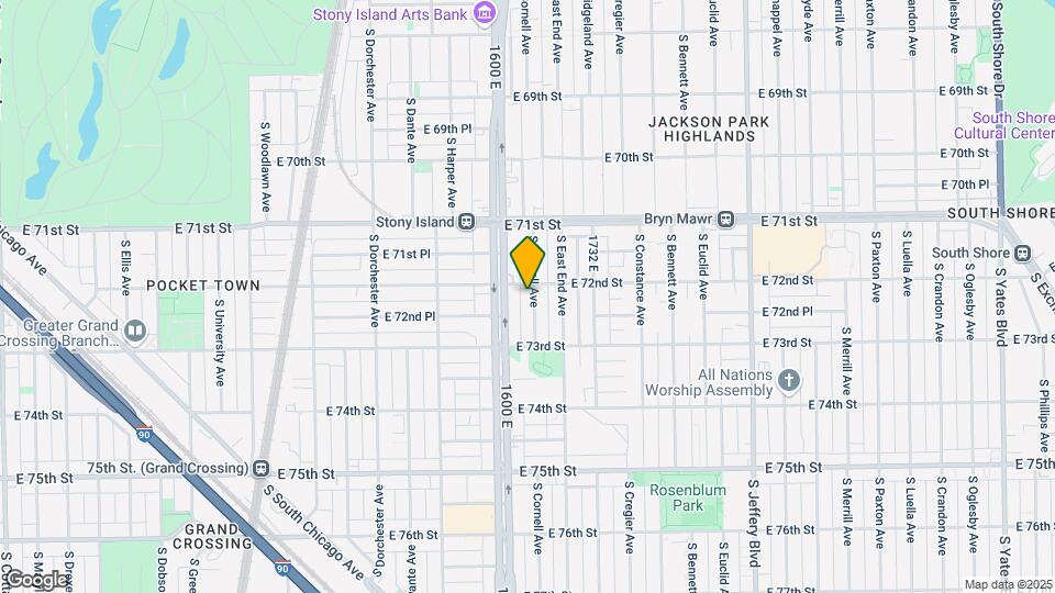 7212 S Cornell Ave, Unit 2 Map and Location Details
