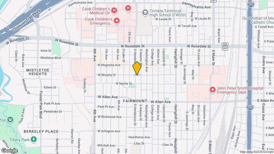 1405 S Henderson St Map and Location Details
