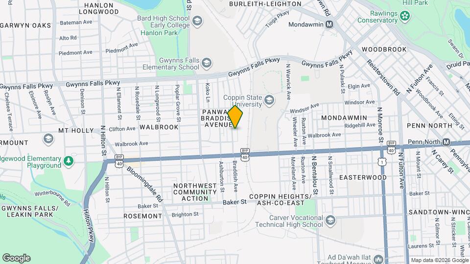 2029 Braddish Ave Map and Location Details