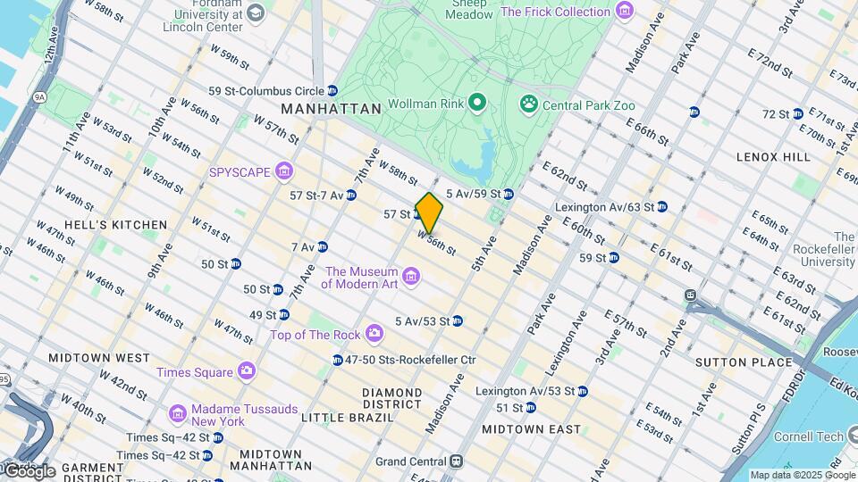 52 W 56th St Map and Location Details