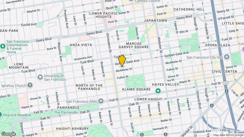 1504 McAllister St Map and Location Details