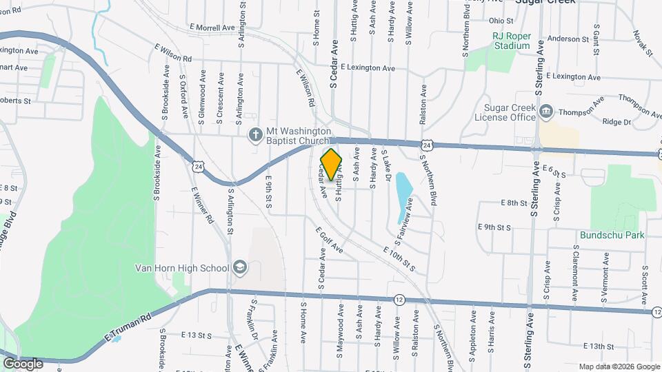 630 1/2 S Huttig Ave Map and Location Details