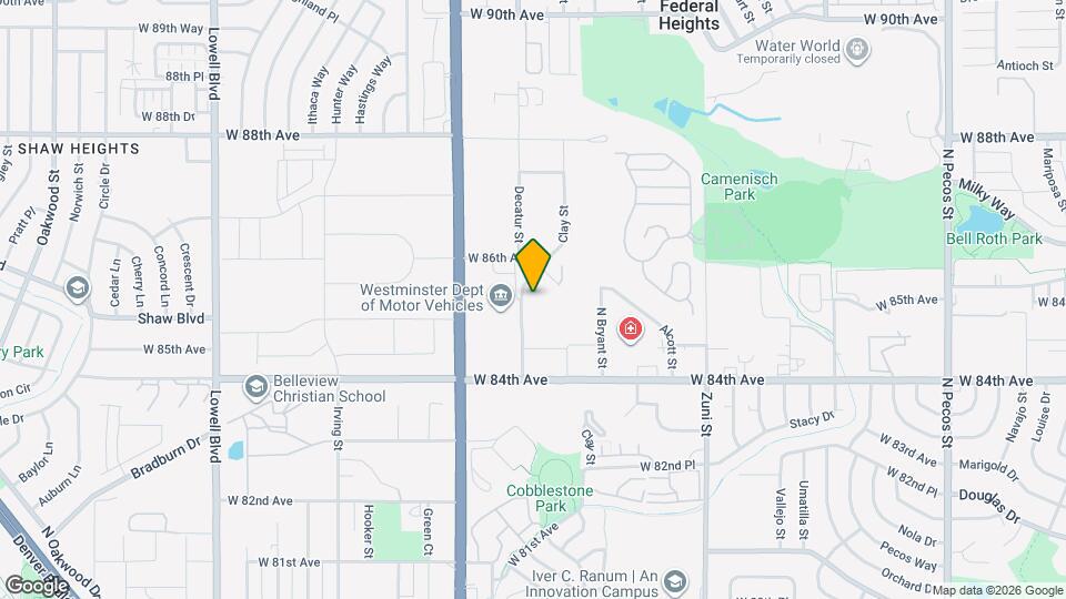 2750 W 86th Ave Map and Location Details