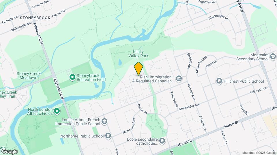 GREAT VALUE TWO BEDROOM ROW TOWNHOME IN NORTH LONDON Map and Location Details