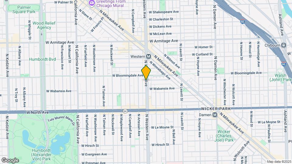 1744 N Western Ave Map and Location Details