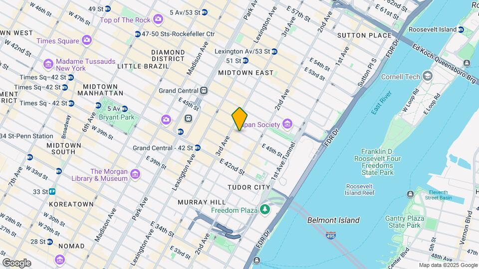 212 E 45th St Map and Location Details