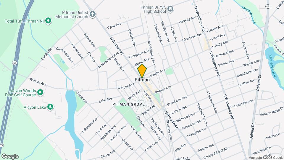 61 W Pitman St Map and Location Details