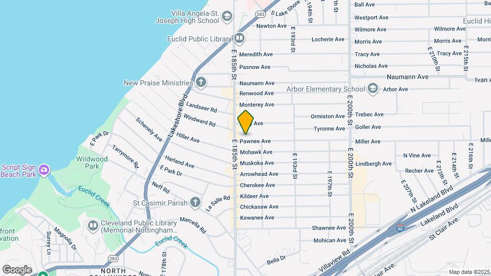 18519 Pawnee Ave Map and Location Details