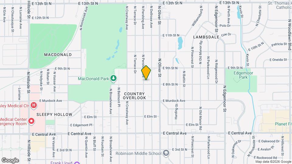 906 N Pershing St Map and Location Details