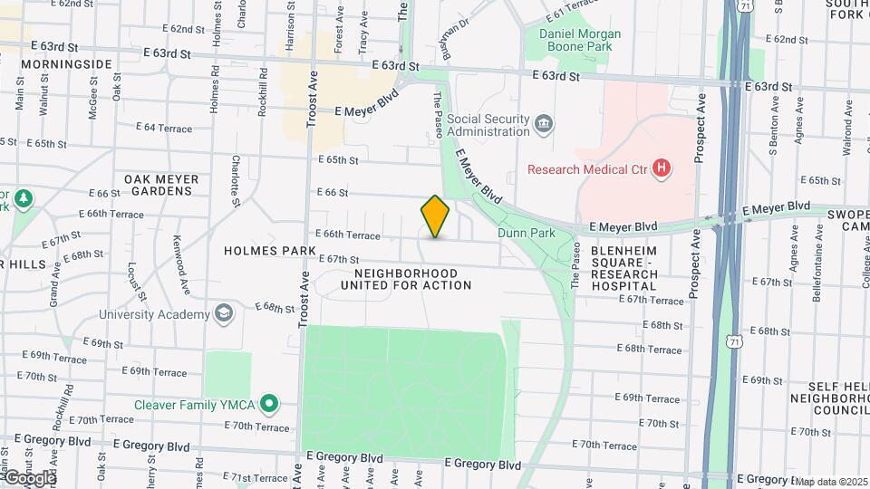 1435 E 66th Terrace Map and Location Details